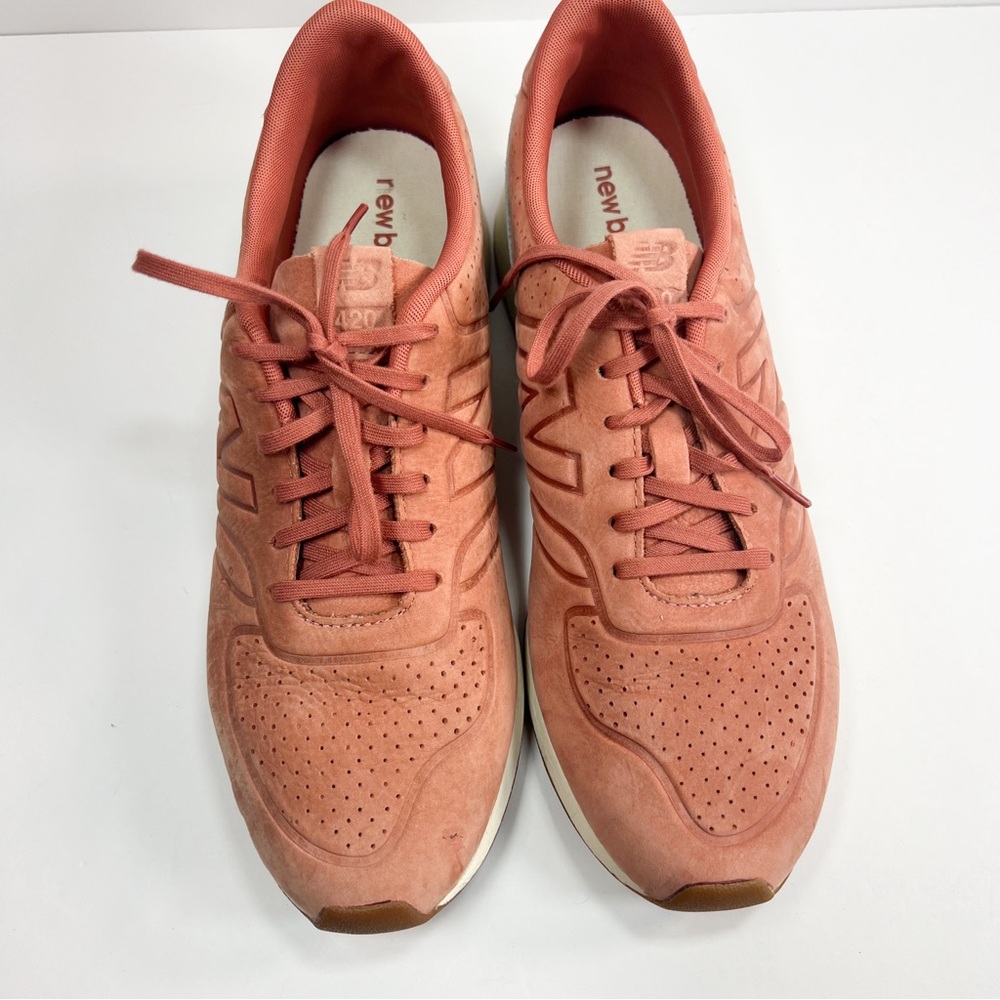 New Balance 420 Sneakers in Color Deconstructed Salmon Suede Mens size 12 - Picture 13 of 14